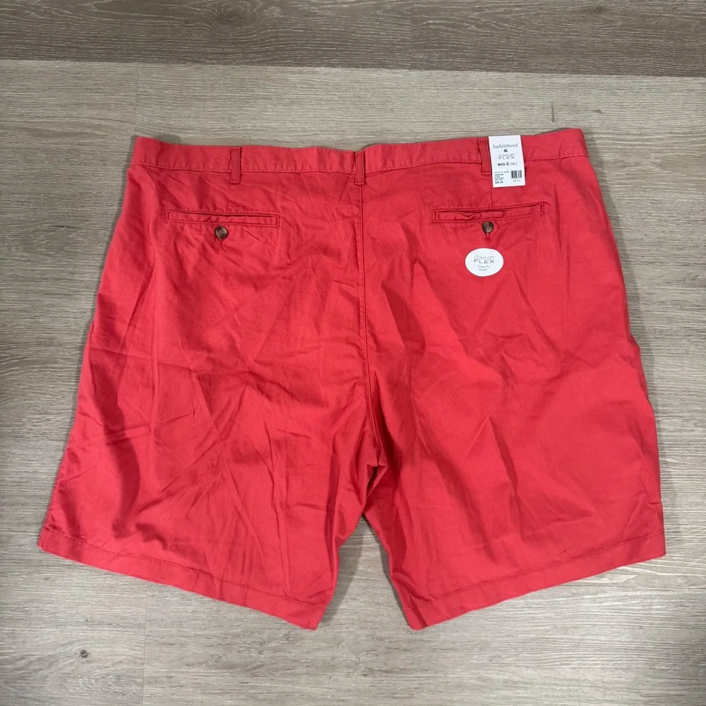 NWT Saddlebred Shorts Mens 52 Coral‎ Comfort Flex Big Tall Flat Front 10